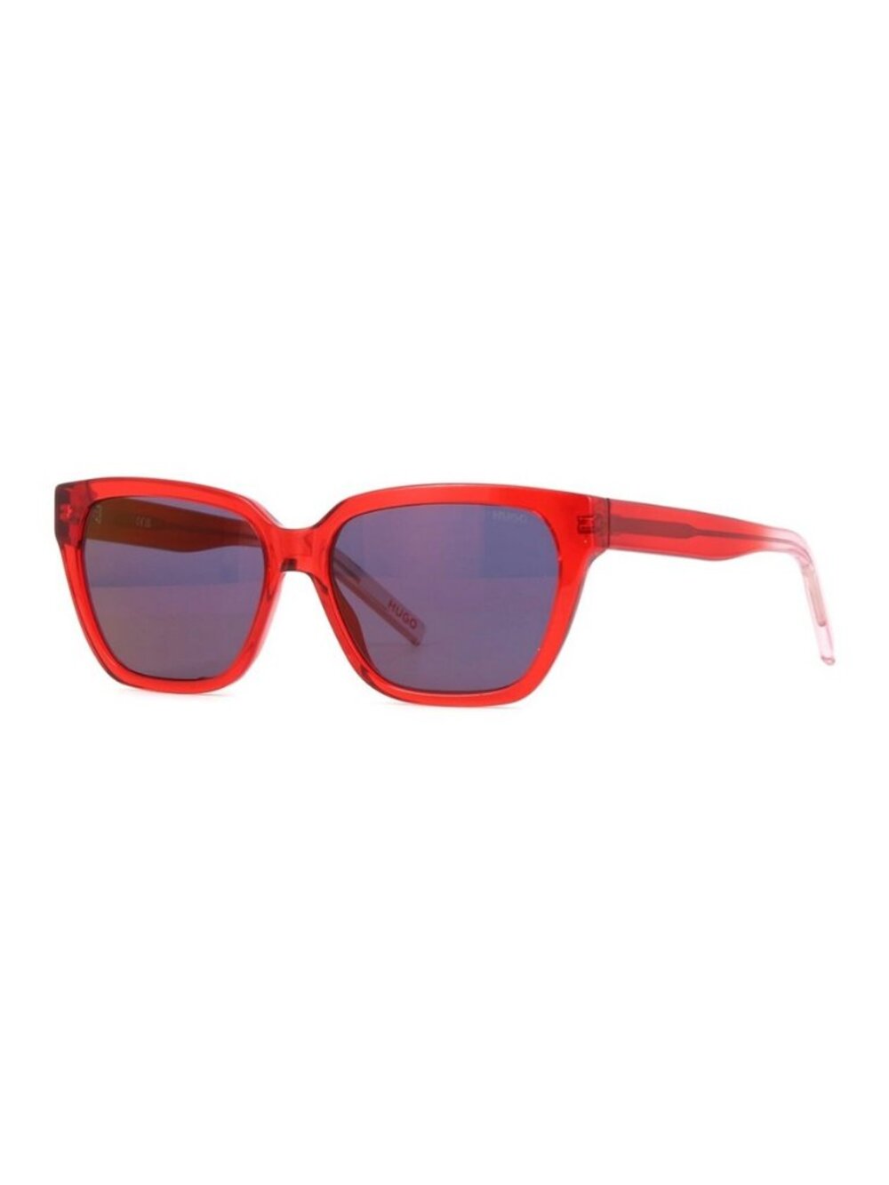 New Authentic Hugo Boss Unisex Shiny Red Crystal Cat Eye Acetate Sunglasses